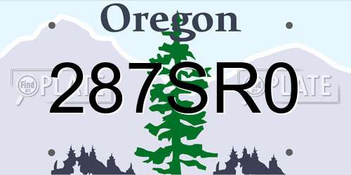 287SR0 Oregon License Plate