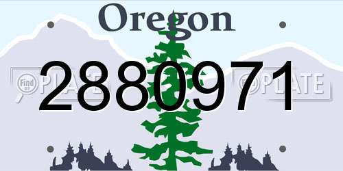2880971 Oregon License Plate