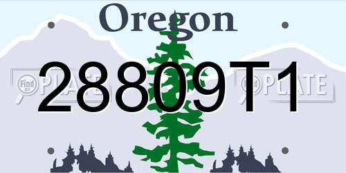 28809T1 Oregon License Plate