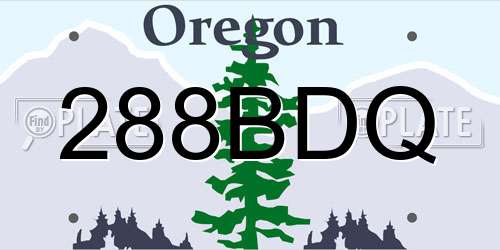 288BDQ Oregon License Plate