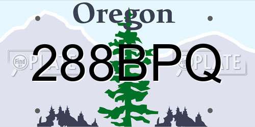 288BPQ Oregon License Plate
