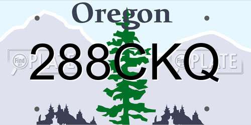 288CKQ Oregon License Plate