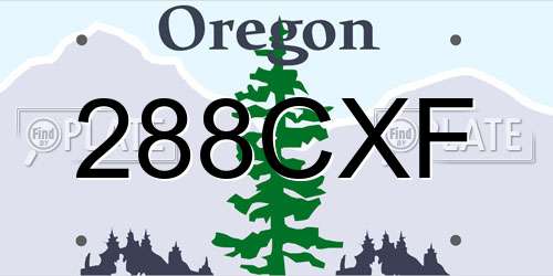 288CXF Oregon License Plate
