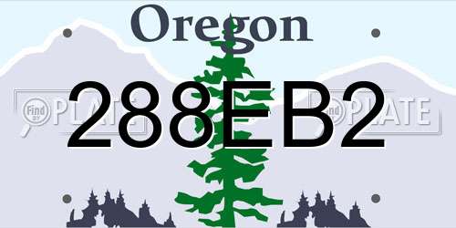 288EB2 Oregon License Plate