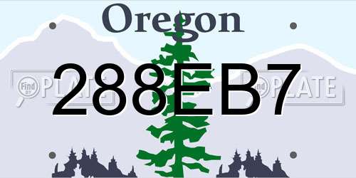 288EB7 Oregon License Plate