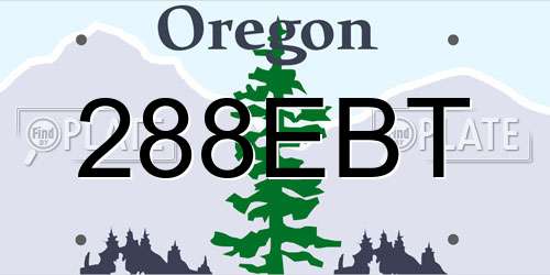 288EBT Oregon License Plate