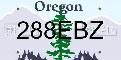 288EBZ Oregon License Plate