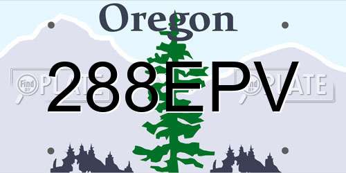 288EPV Oregon License Plate
