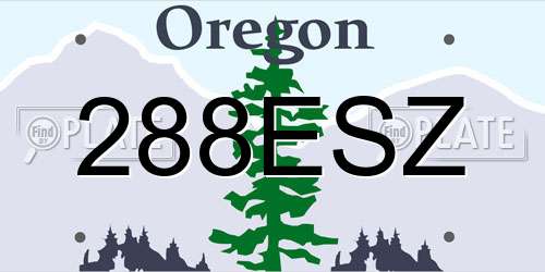 288ESZ Oregon License Plate