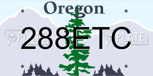 288ETC Oregon License Plate