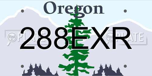 288EXR Oregon License Plate