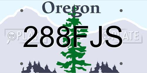 288FJS Oregon License Plate
