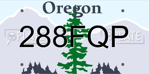 288FQP Oregon License Plate