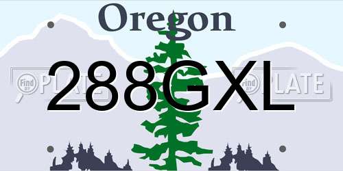 288GXL Oregon License Plate