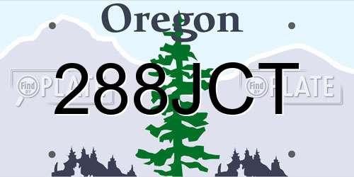 288JCT Oregon License Plate