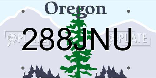 288JNU Oregon License Plate