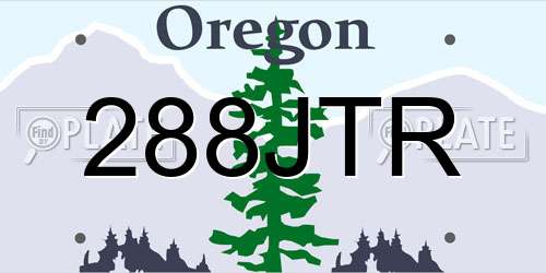 288JTR Oregon License Plate