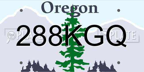 288KGQ Oregon License Plate