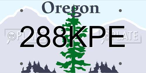 288KPE Oregon License Plate