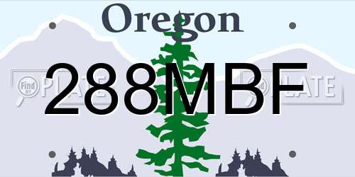 288MBF Oregon License Plate