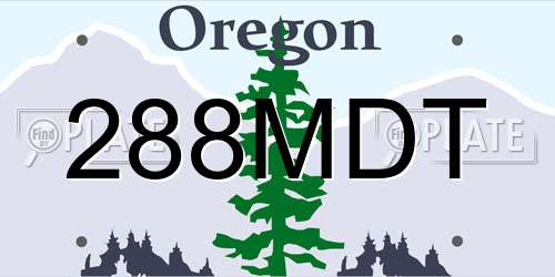 288MDT Oregon License Plate