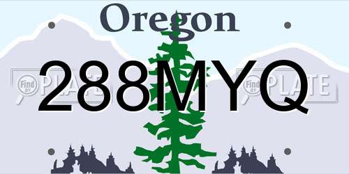 288MYQ Oregon License Plate