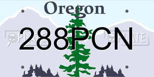 288PCN Oregon License Plate