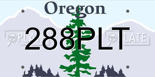 288PLT Oregon License Plate