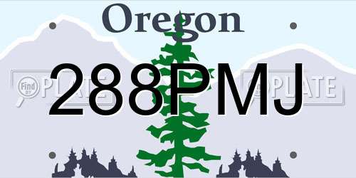 288PMJ Oregon License Plate