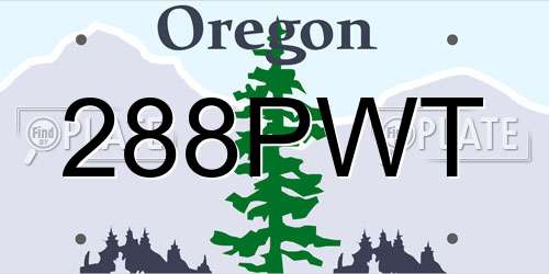 288PWT Oregon License Plate