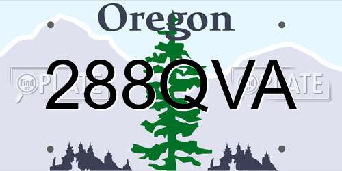 288QVA Oregon License Plate