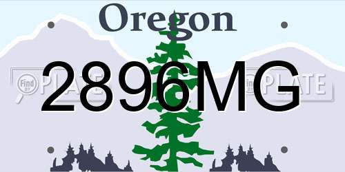 2896MG Oregon License Plate