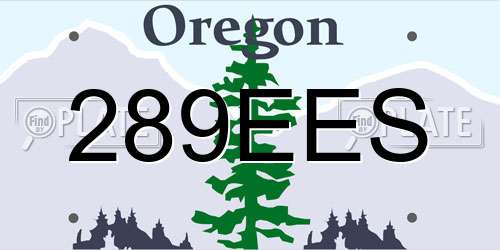 289EES Oregon License Plate