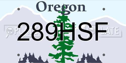 289HSF Oregon License Plate