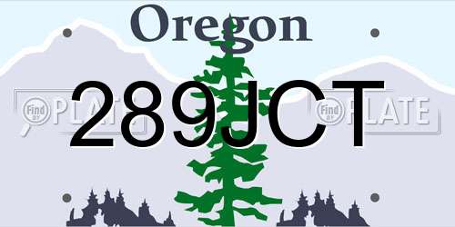 289JCT Oregon License Plate