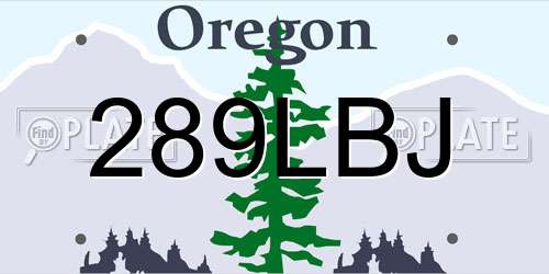 289LBJ Oregon License Plate