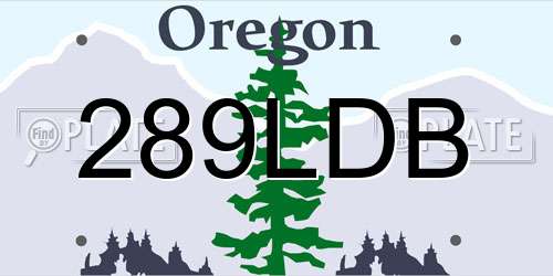 289LDB Oregon License Plate