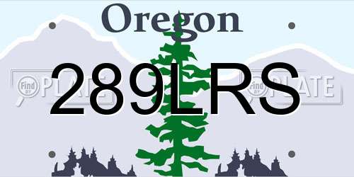 289LRS Oregon License Plate
