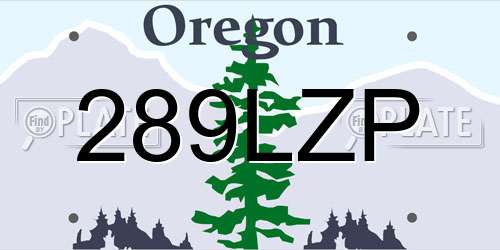 289LZP Oregon License Plate