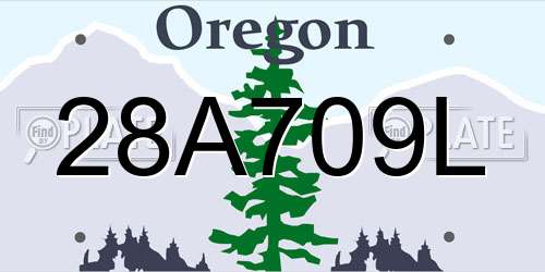 28A709L Oregon License Plate