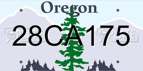 28CA175 Oregon License Plate
