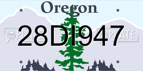 28DI947 Oregon License Plate