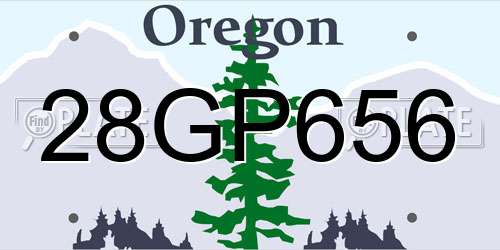 28GP656 Oregon License Plate