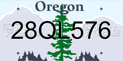 28QL576 Oregon License Plate