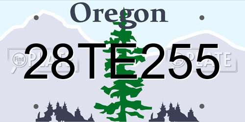 28TE255 Oregon License Plate