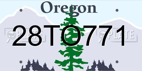 28TO771 Oregon License Plate