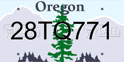 28TQ771 Oregon License Plate