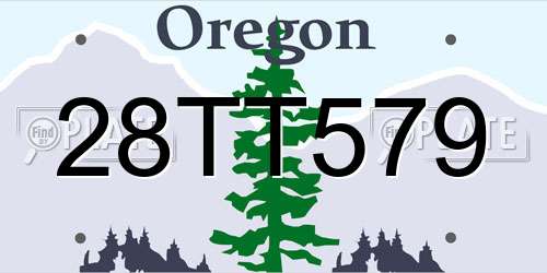 28TT579 Oregon License Plate