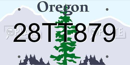 28TT879 Oregon License Plate