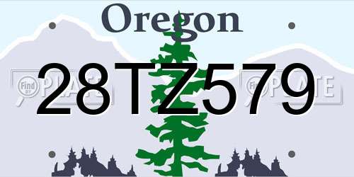 28TZ579 Oregon License Plate